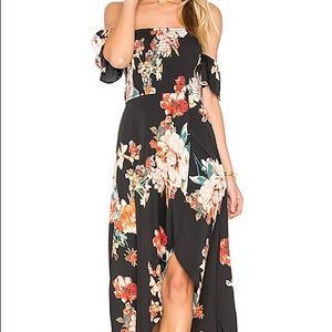 Band of Gypsies black and red high low summer floral dress